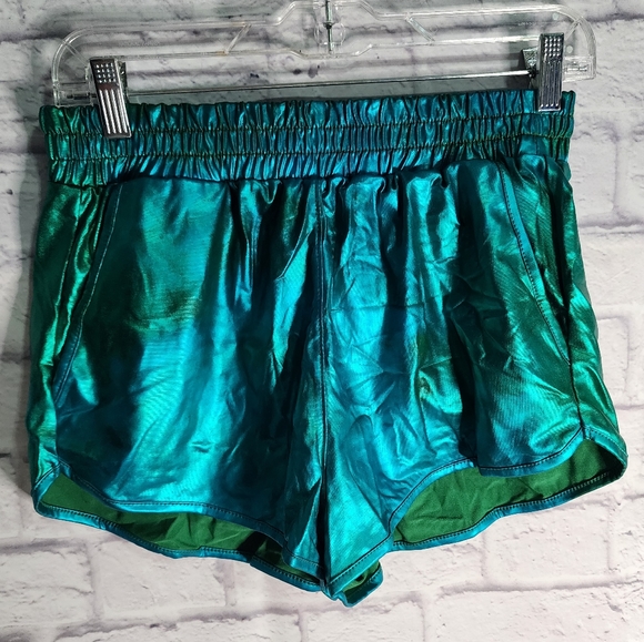 Shiny Mermaid metallic shorts Pesion sz Large.  Womens size L fit more like a M - Picture 1 of 7